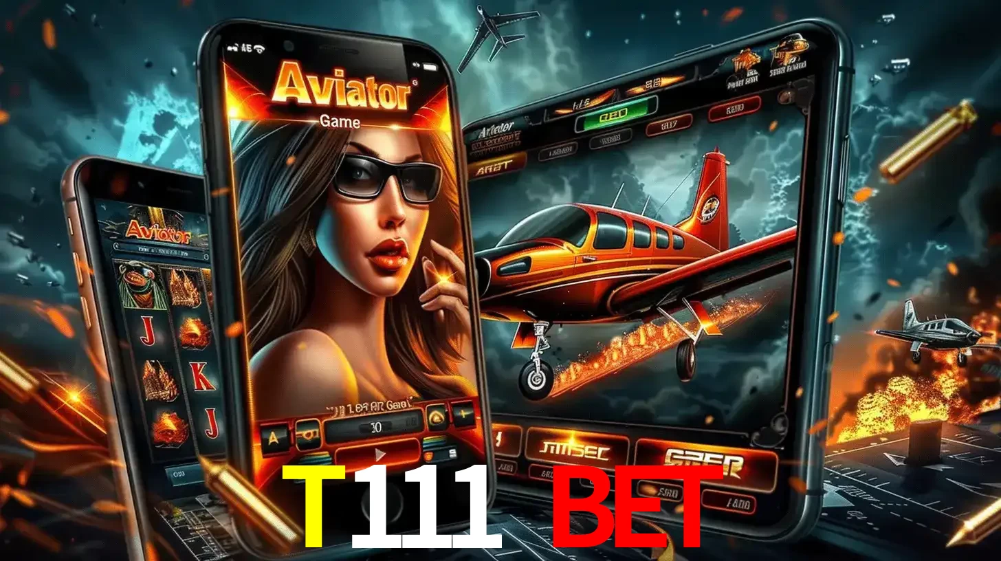 O popular jogo de apostas Aviator exibido em vários celulares e tablets, mostrando a interface emocionante e a ação de voo disponíveis para jogar agora no T111 bet.